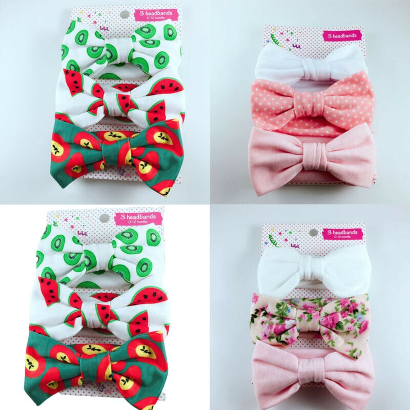 Brand 3PCS Stretchy Twist Knot Bow Head Wrap Headband Twisted Knotted Cute Hair Band Baby