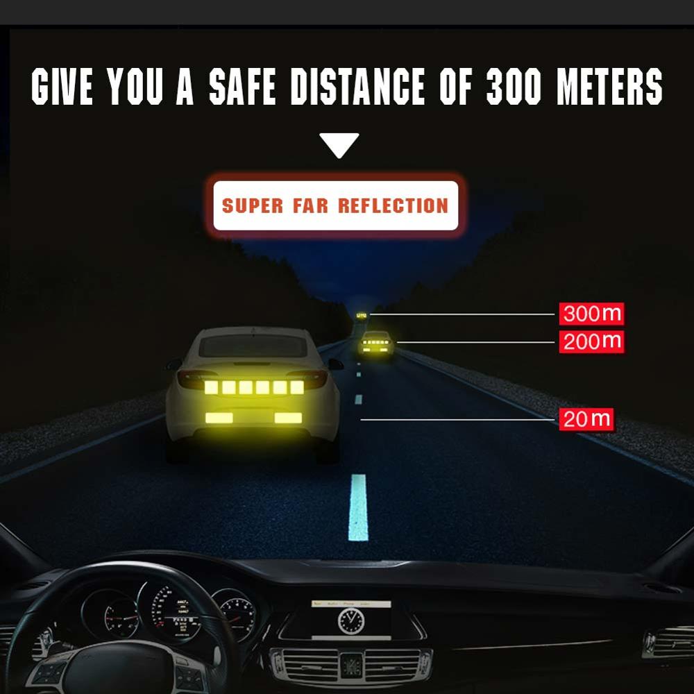 2/4Pcs Car Reflective Sticker Traffic Safety Warning Mark Reflective Strip Car-styling Bumper Decals Auto Decor Luminous Tape