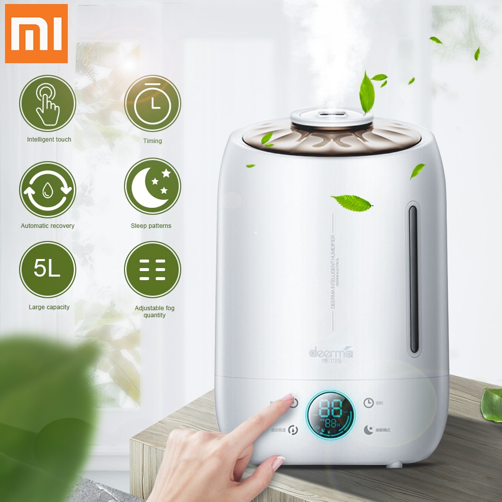 Xiaomi Deerma Luftbefeuchter Aroma Diffusor Öl Ultraschall Nebel 5l Ruhig Aroma Nebel Maker Led Touch Screen Home Wasser Diffusor