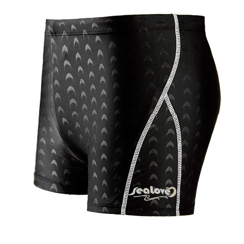 Mens Shark Skin Racing Swim Trunks Quick Dry Bathing Flat Briefs Plus Size Competition Swim Suit