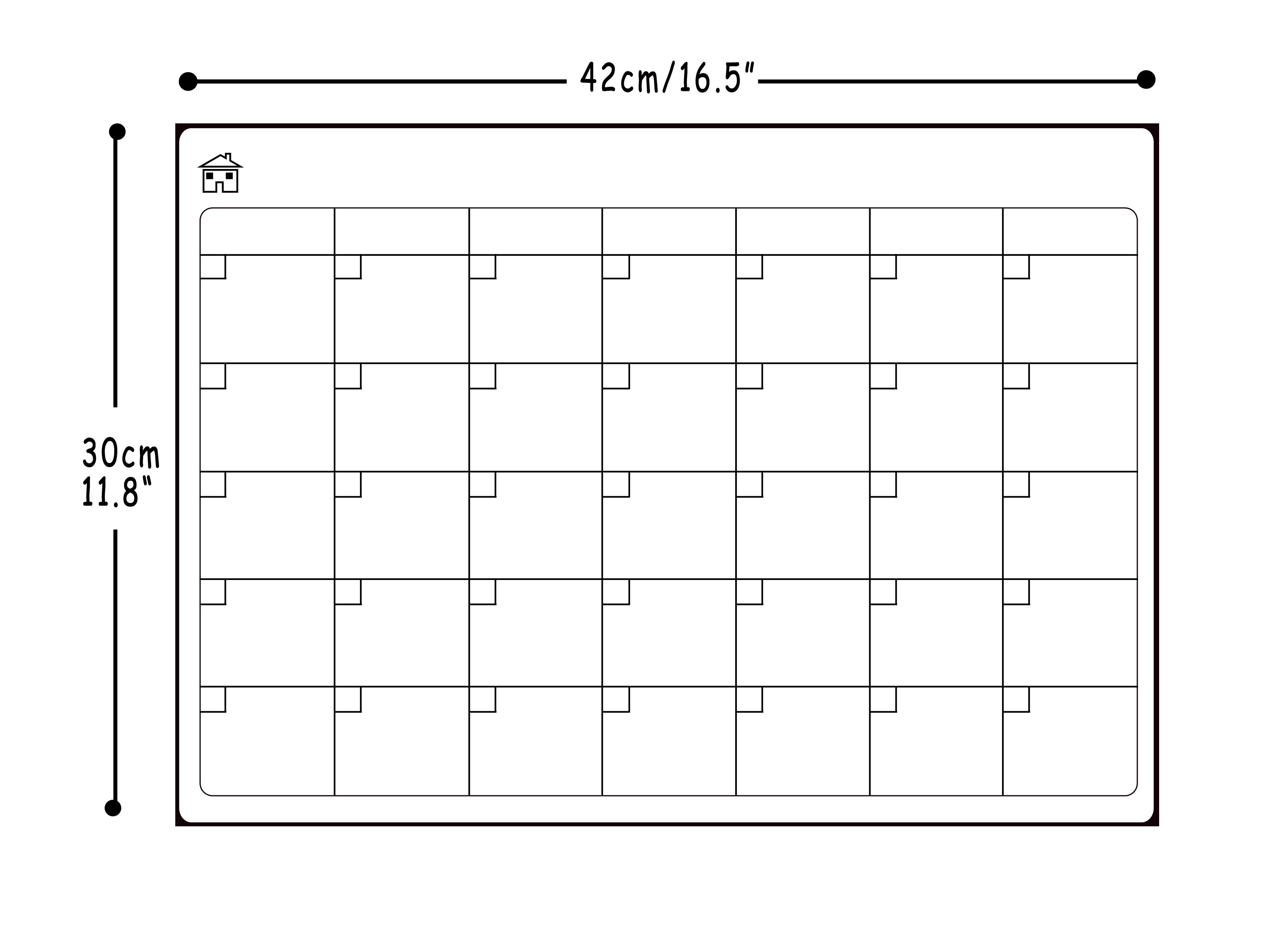 Månedlig kjøleskap kalender 16.5 " x11.8 " magnetisk tørr slette kalendertavle kjøleskap magnetisk tavle oppslagstavle magnetisk