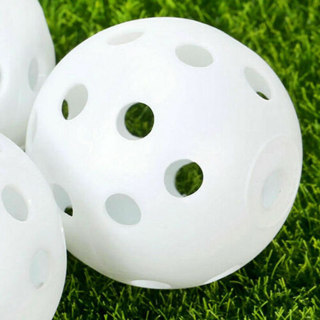 Plastic Hollow Golf Practice Ball Empty Hole Hole Ball Indoor Exercise Ball 50 white plastic golf balls Indoor practice golf#30: Default Title