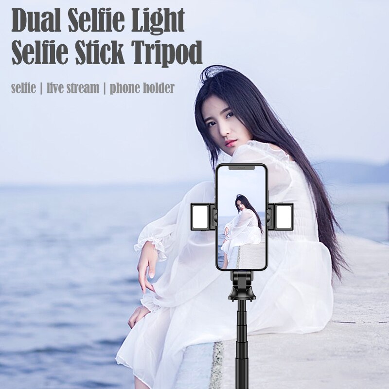 Treppiede senza fili Bluetooth Selfie Stick con otturatore luce di riempimento iPhone Huawei Samsung Android treppiede Mobile Selfie Stick otturatore