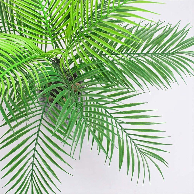 Artificial Tropical Palm Leaf Bush Plant in Green Palm Plant 15 Leaves for Tropical Greenery Accent Floral Arrangement