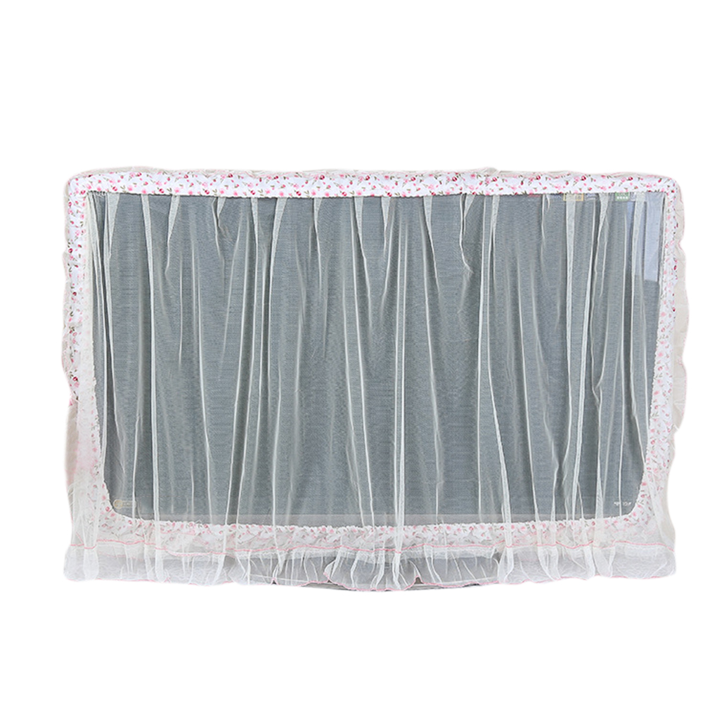 Dust-Proof LCD TV Cover Pink Purple Flower Yarn 32" 36" 40" 46" 50" 55" 60" 65"Inch TV Screen Protecter Wall Mounted TV Cover: purple 52to58inch