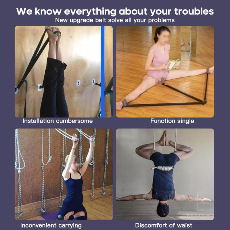 Aerial Yoga Hammock Swing Sling Home Gym Elastic Hanging Belt Trapeze Anti-Gravity Yoga Inversion Traction Device Multifunction
