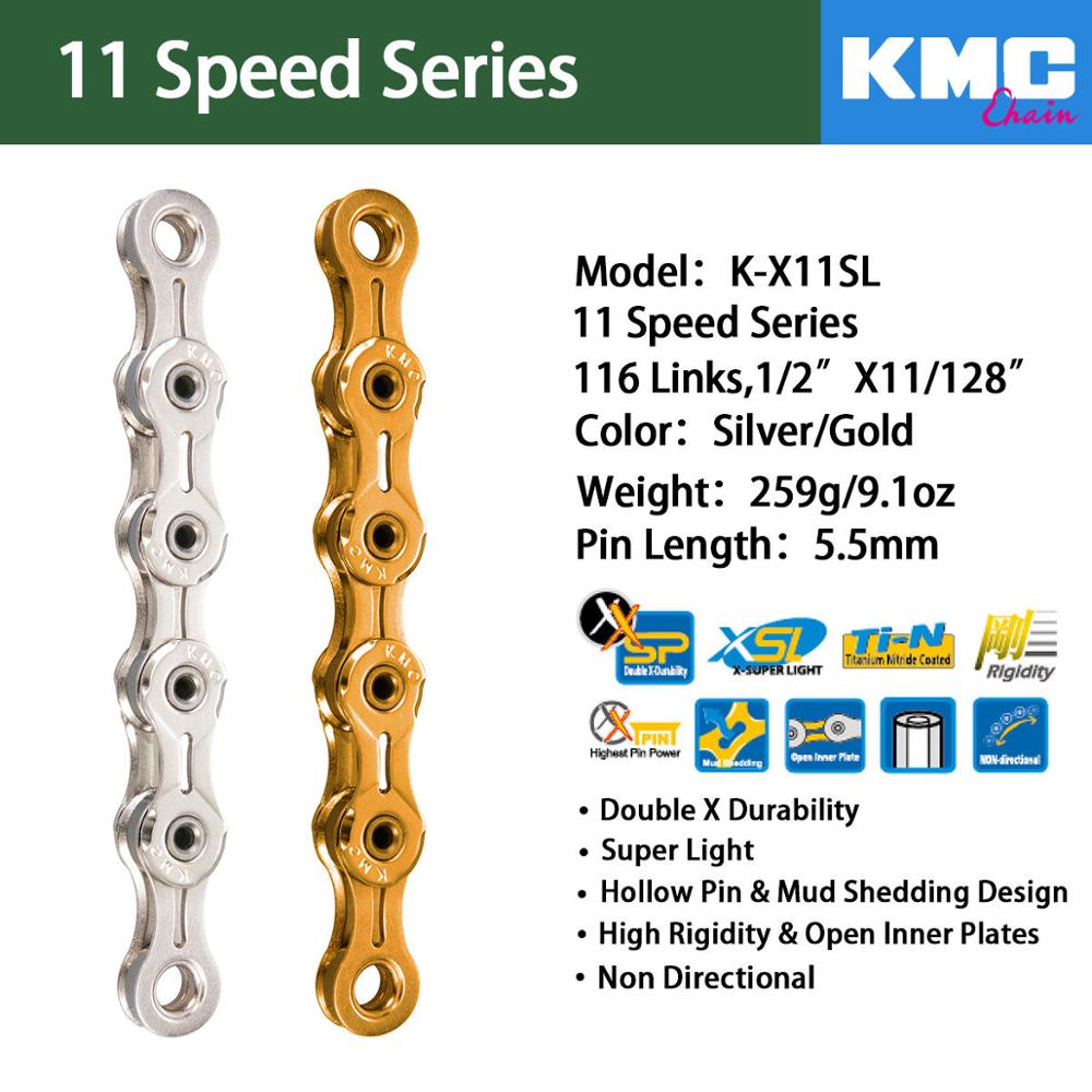 kmc chain x11 x11L x11sl X11ept x11el x11.93 gold silver chain super light chain mtb road bicycle