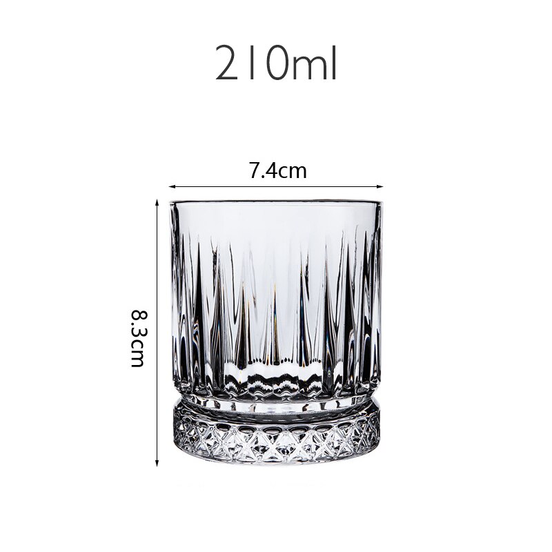 Vasos de cristal Con parte inferior de diamante para whisky, copa de vino exterior, copas clásicas para beber, Brandy, juego de Bar para vinos, cerveza: CLEAR 210ml