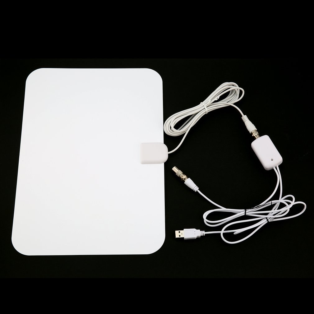 80miles Reception Range Freeview Indoor Aerial HD Digital Television Rectangle Antenna with HDTV027 Amplifier Booster
