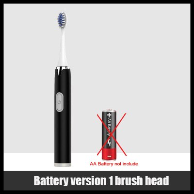 Electronic Toothbrush Washable Whitening Relax Teeth Brush Powerful Sonic Electric Toothbru USB Rechargeable Adult Ultrasonic: Black