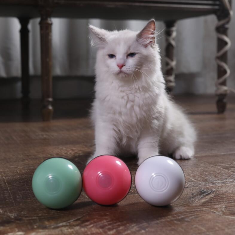 juguete para gatos luz LED bola libre carga USB juguete divertido gato inteligente bola rodante automática juguete de adiestramiento de gatos LED luminoso