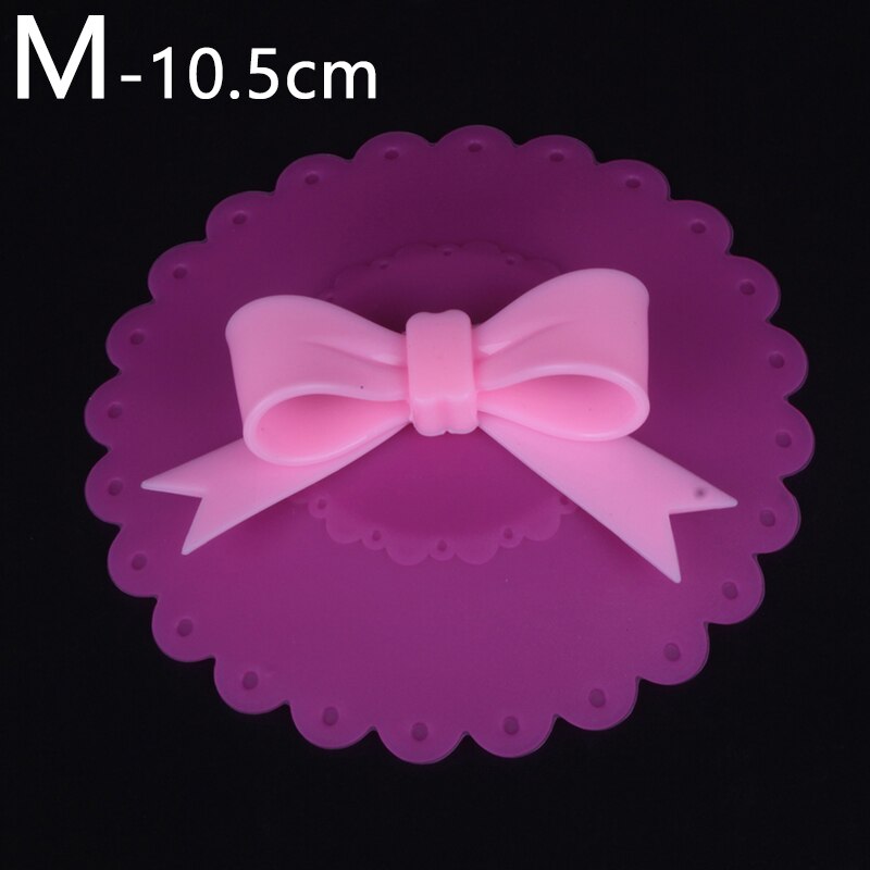 Siliconen bekerdeksels met strik, stofwerende komdeksels, isolatiebekerafdichtingen, mokkendeksels voor glazen bekers, drinkgerei, onderdelen, accessoires: M