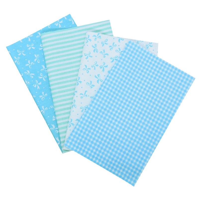 4Pcs 25x20cm Cotton Fabric Floral Print Mixed Style Handmade DIY Children Kids Sewing Patchwork Cloth Material: B02