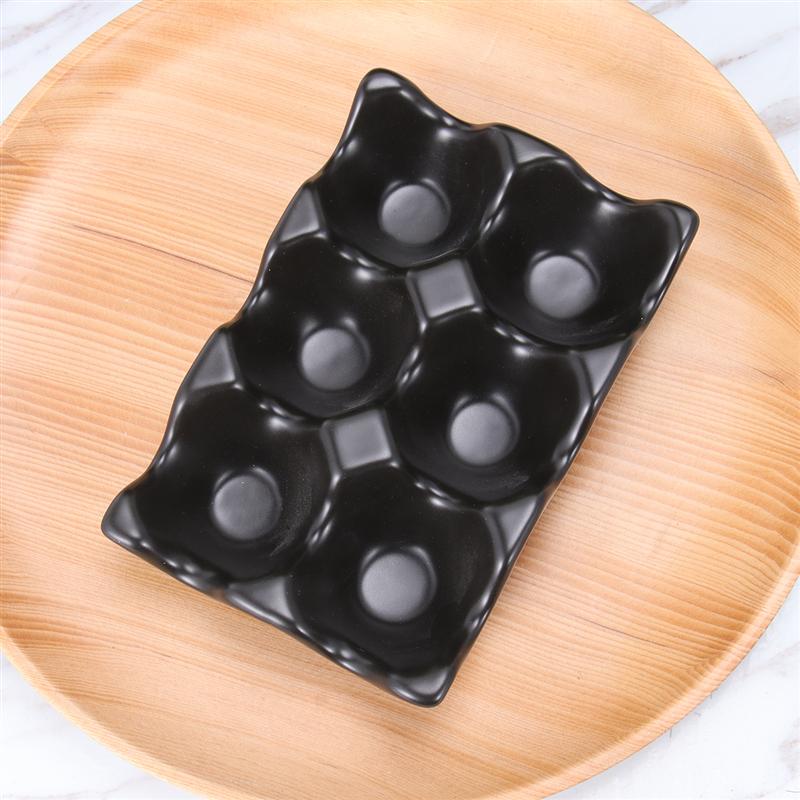 6 grilles porte-oeuf en céramique anti-dérapant boîte à oeufs réfrigérateur antichoc oeuf boîte de rangement