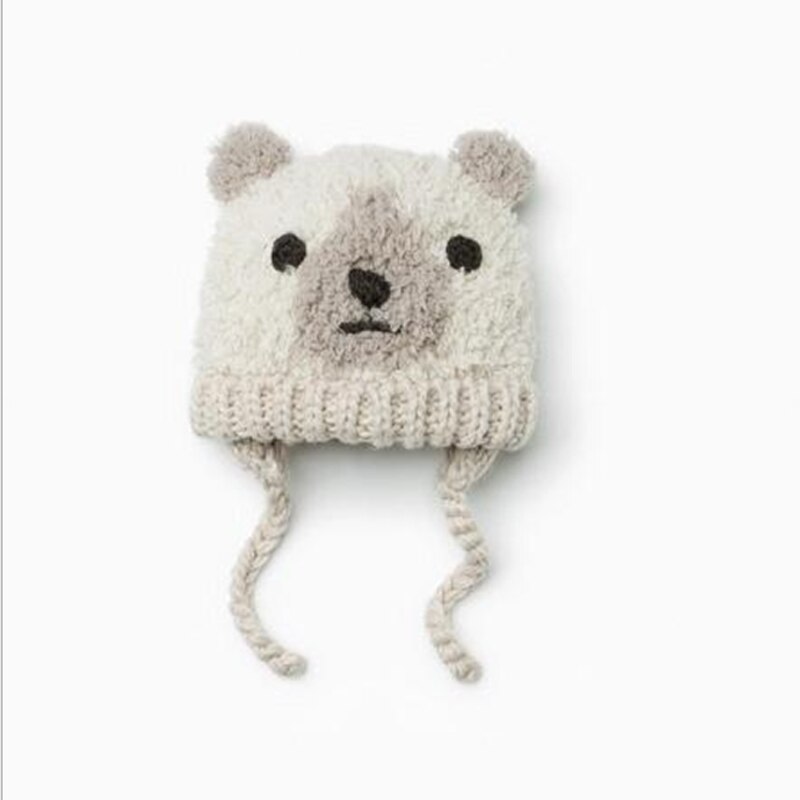 Baby sød tegnefilm vinterhue kaniner ræve bjørnehue strikket sød tegneseriehue vinter baby småbørn pige dreng varm sød hue: 3 / 1-2 år
