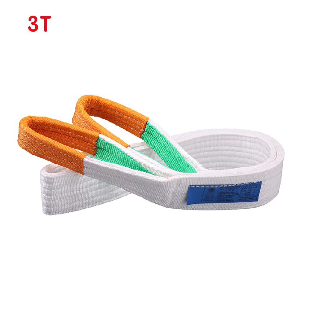 3T White Flat Lifting Webbing Sling Industrial High Strength Cargo Hoisting Belt Webbing Tape Belt Sling Fabric Strap