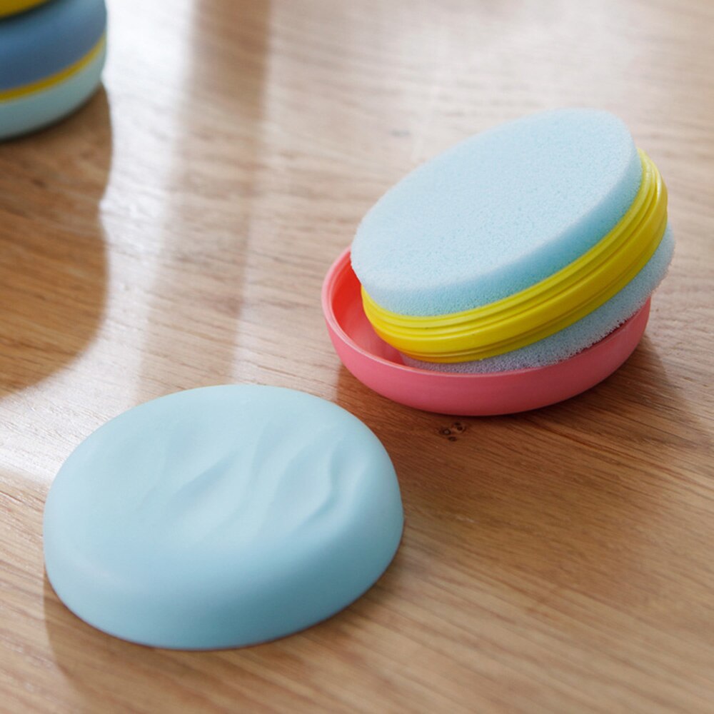 Macaron Portable Double-sided Shoe Wipe Contrast Color Sponge Shoe Wax Brush Shoes Artifact