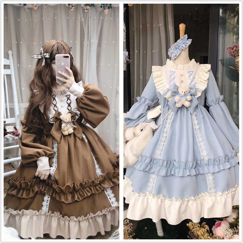 Vestido de Anime japonés Lolita de manga larga, prenda Kawaii, Lolita, Lolita, victoriana, Cosplay, Lolitas