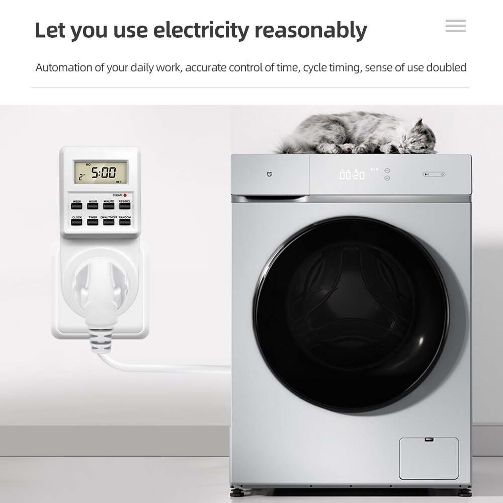 Digitale elektronische Zeitschaltuhr, Steckdose, Küchentimer-Steckdose, 24-Stunden-programmierbare Zeitsteckdose, EU, UK, AU, uns, BR, FR, es, TH-Stecker