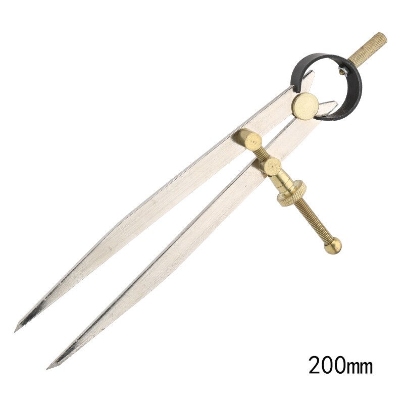 LMDZ Adjustable Lockable Steel Divider Wing Leather Compass Spacing Gauge Drawing Wire Edge Holder Measuring Tool 150-250mm: 200 mm