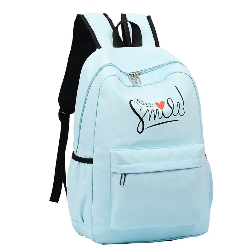 Preppy Style femmes sac d'école voyage sac à dos pour filles adolescents pochette d'ordinateur sac à dos fille cartable: light blue