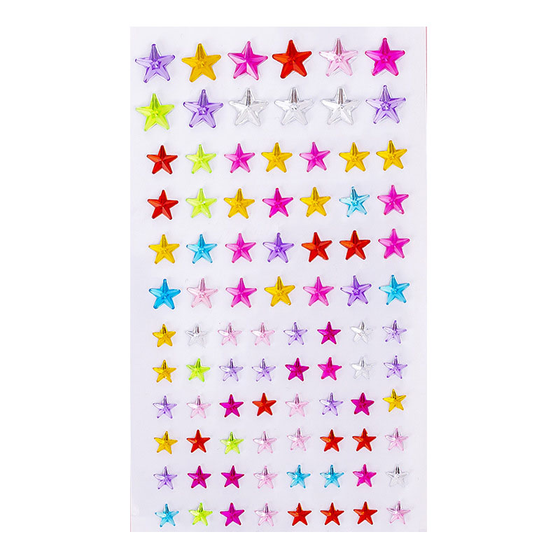 1-6Sheets 3D Gem Acrylic Crystal Stickers Kids DIY Decoration Self Adhesive Jewel Crafts Sparkly Rhinestone Stickers Girls