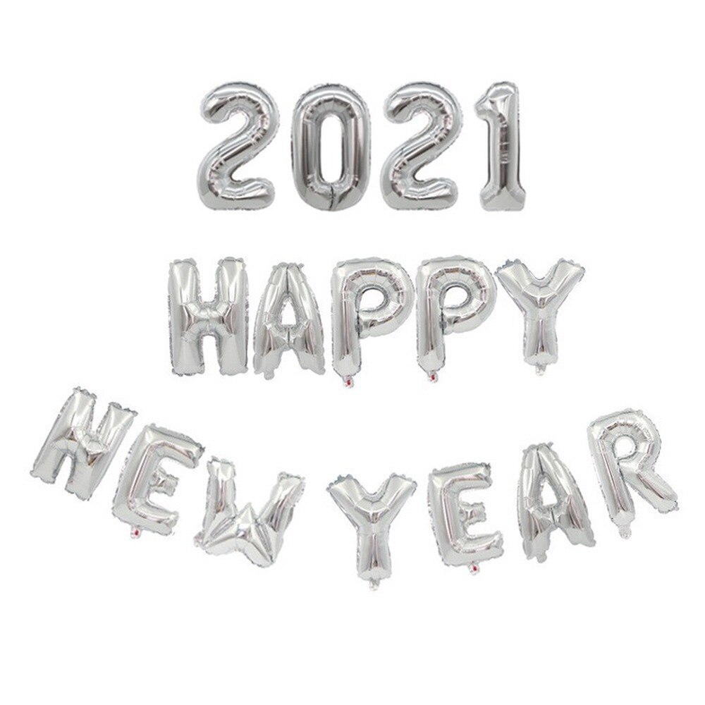 Balloons Rose Gold Silver Number Foil Baloons Happy Year Letter Foil Balloon DIY for Xmas Christmas Party Decoration