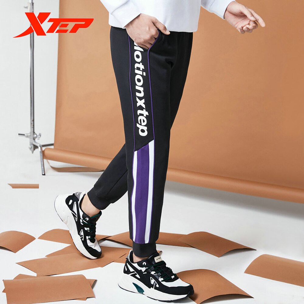 Xtep sports life pants 2020秋のメンズルーズ通気性ニットパンツステッチカジュアルパンツ880329630096