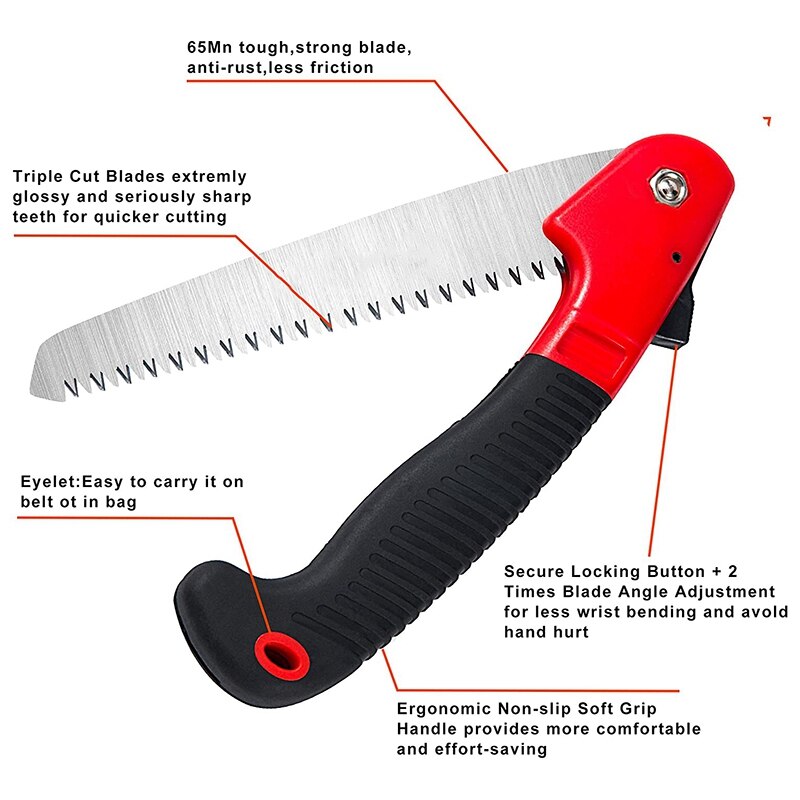 7 Inch Folding Saw Multifunctional Outdoor Garden Folding Hand Saw Manual Woodworking Saw Garden Saw Branch Cut Tree Saw