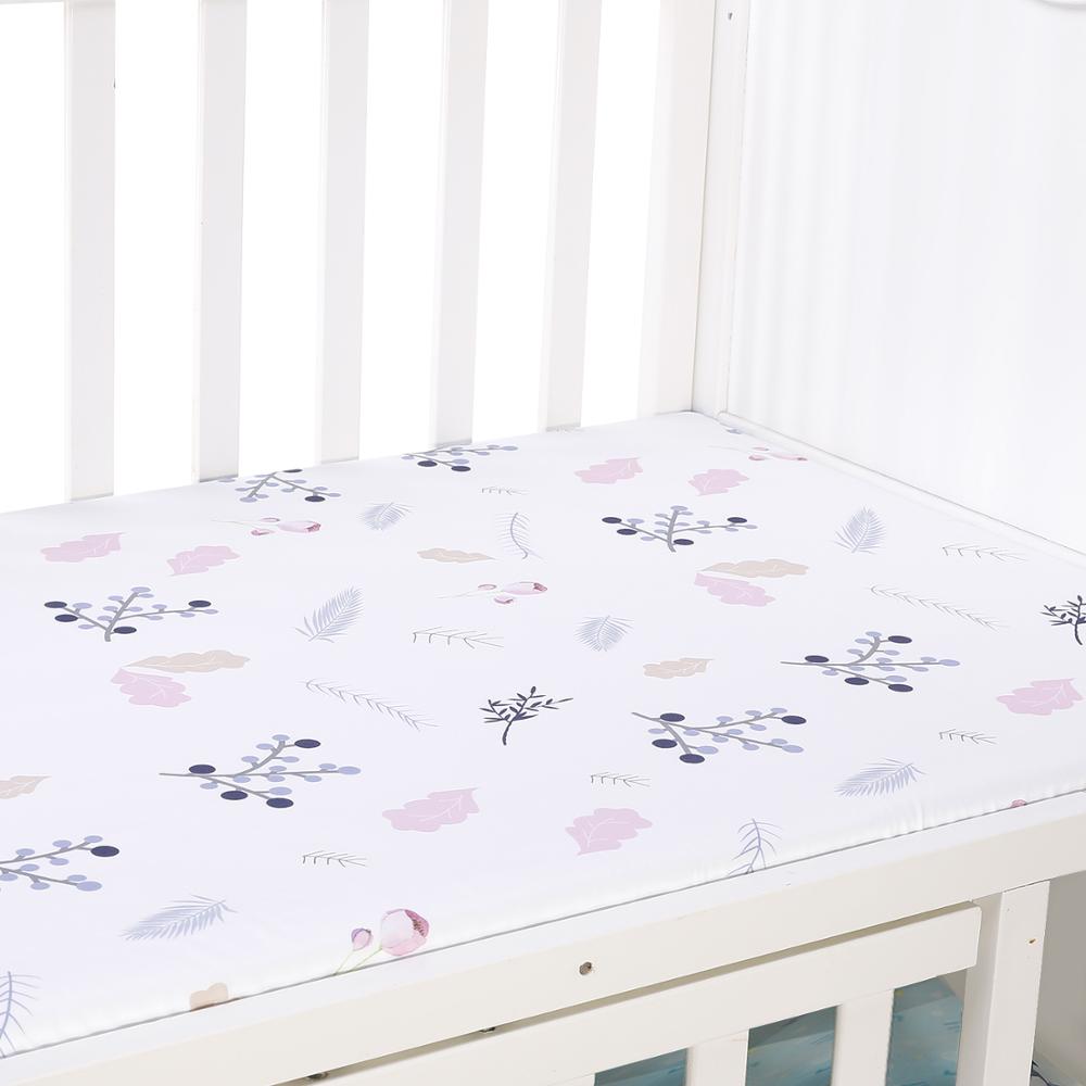 Baby seng madras dække blød beskytter tegneserie trykt nyfødt baby sengetøj til barneseng 100%  bomuld krybbe monteret ark størrelse 130*70cm: Zld 0003