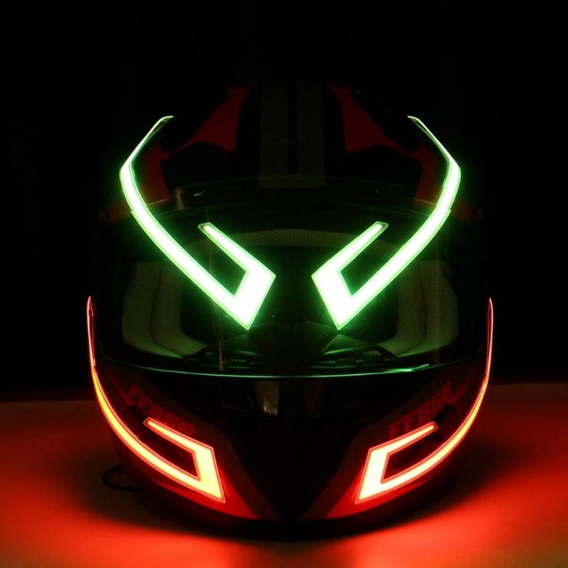 Juego de luces LED de 2 uds. Para EL casco y la motocicleta, resistente al agua, DIY, 3 modos