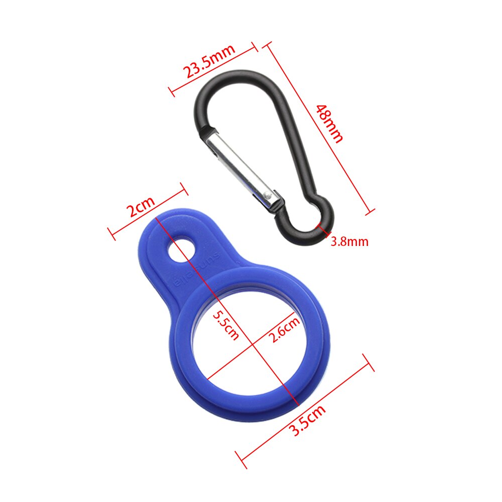 1PC Aluminum Sports Kettle Buckle Outdoor Carabiner Water Bottle Holder Rubber Buckles Hook Camping Hiking Tool