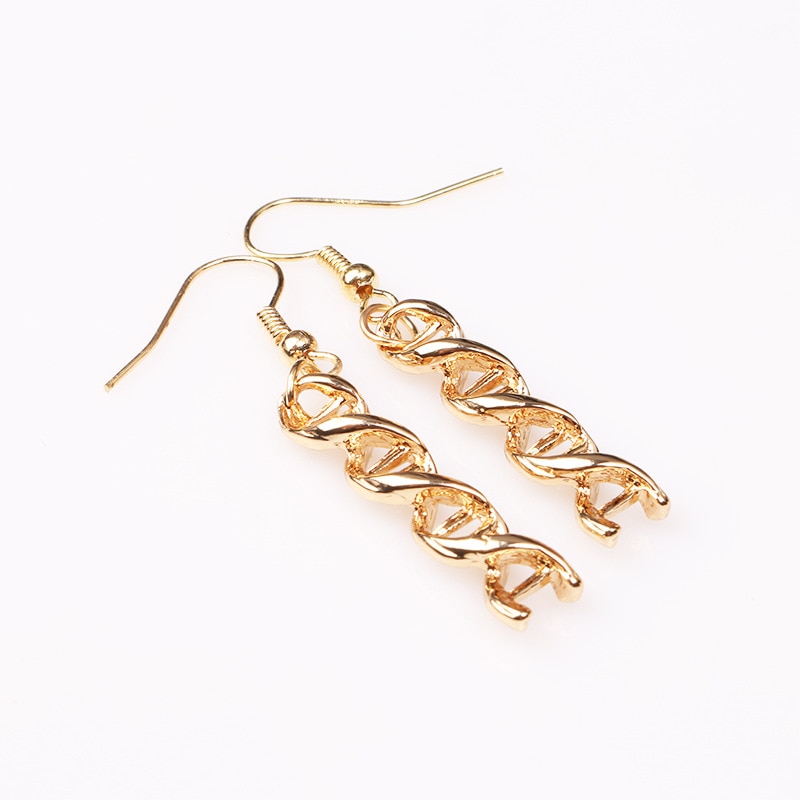 Jewelry Gold DNA Earrings Chemical Formula DNA Molecular Earrings Women&amp;Girls brincos