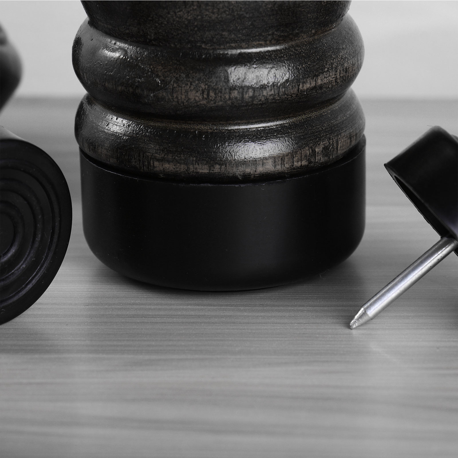 24 Nail-On Table Chair Slider Glide Pads Legs Protector Tacks Plastic Feet Mats Anti Slip Foot Stopper Wooden Furniture Leg Caps