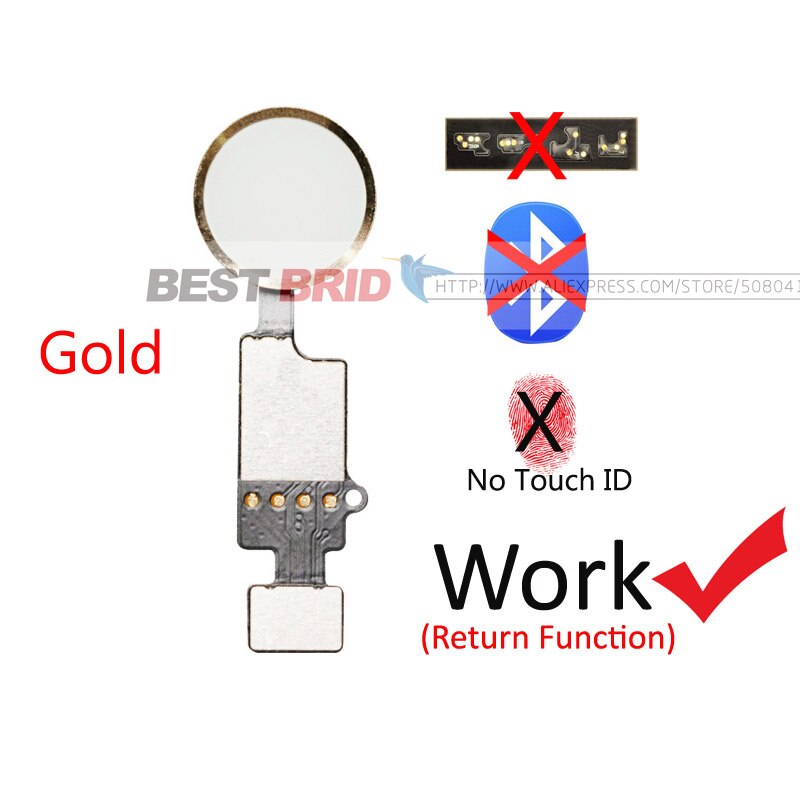 1pcs Home Button with Flex Cable for iPhone 7G 7 Plus 8 8 plus Home button return functions No Touch ID Flex Assembly