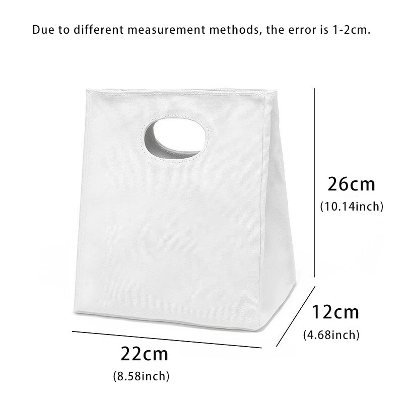 Gold Letter Canvas Neutral Insulated Lunch Bag Canvas Tote Thickened Neutral Reusable Office Picnic Portable Food Storage Bag