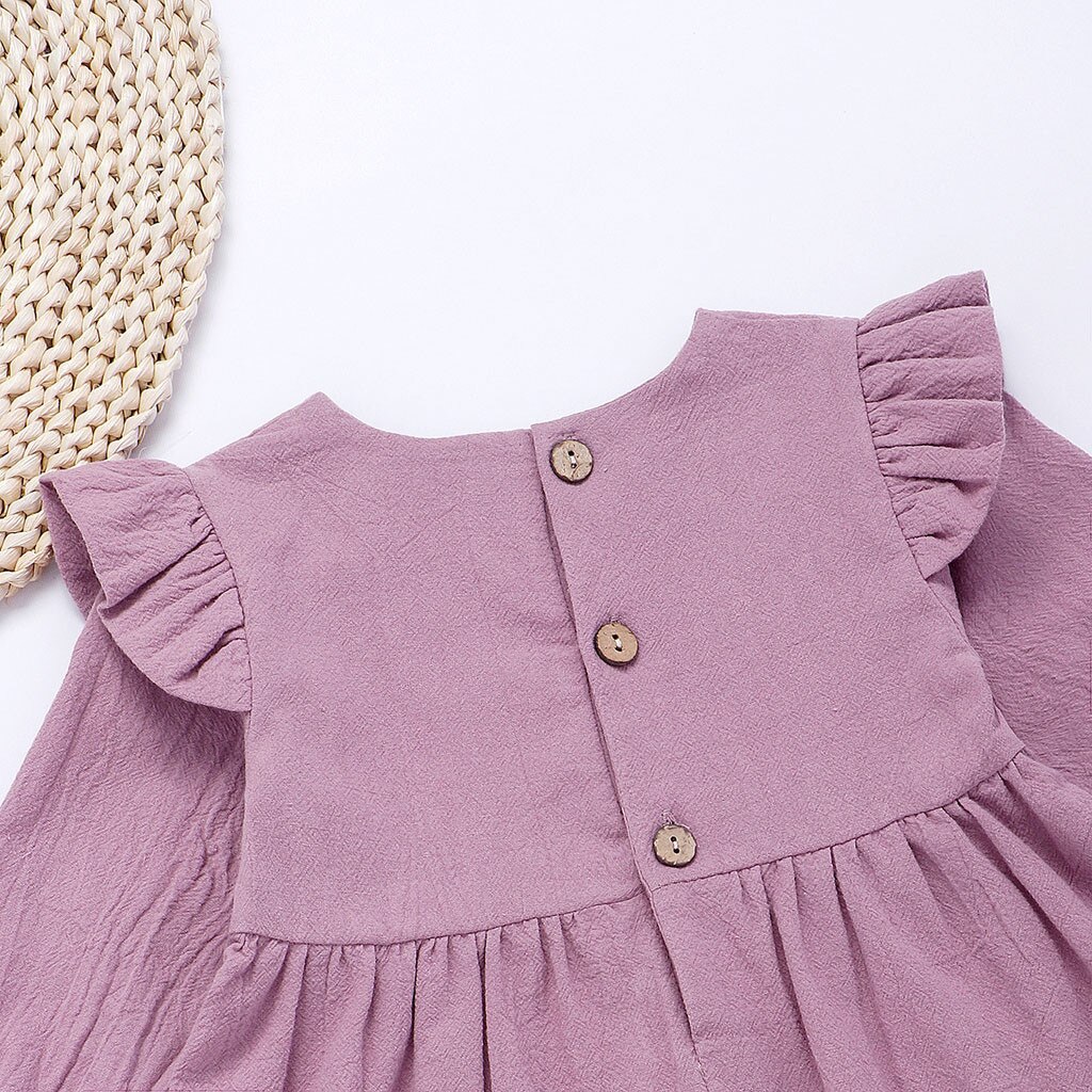BABIES STRAIGHT NECK DRESS WITH FRILL SLEEVES FRESCO FAIRYTALE