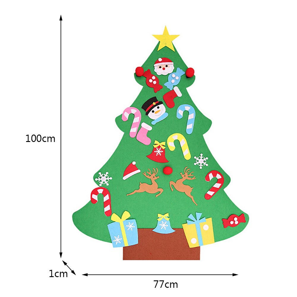 3D bricolage feutre arbre de noël avec éclairage maison décoration de noël enfant de noël jouets nouvel an Navidad décorations de noël