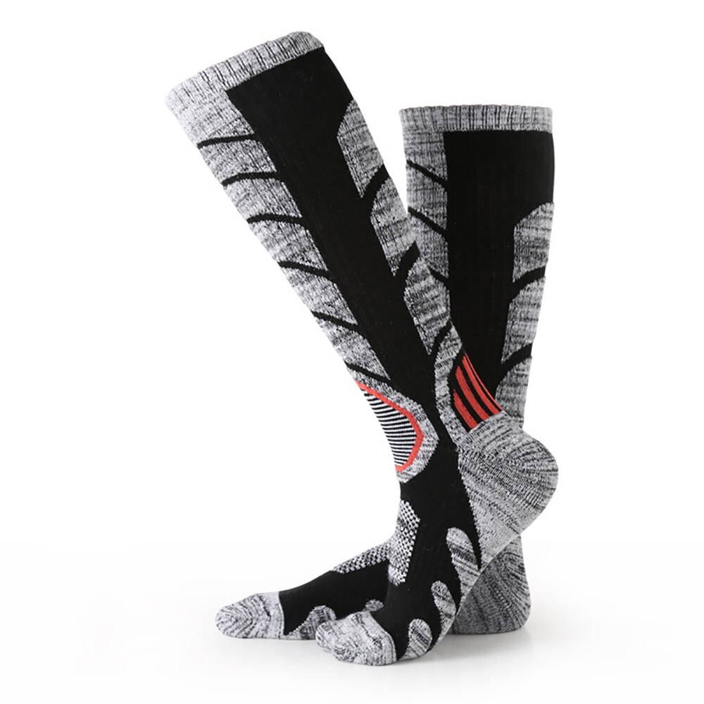 Warme Winter Lange Socken Ski Männer Frauen Thermische Strümpfe draussen Sport Snowboard Klettern Camping Wandern Schnee Dicker Weichen Socken: schwarz