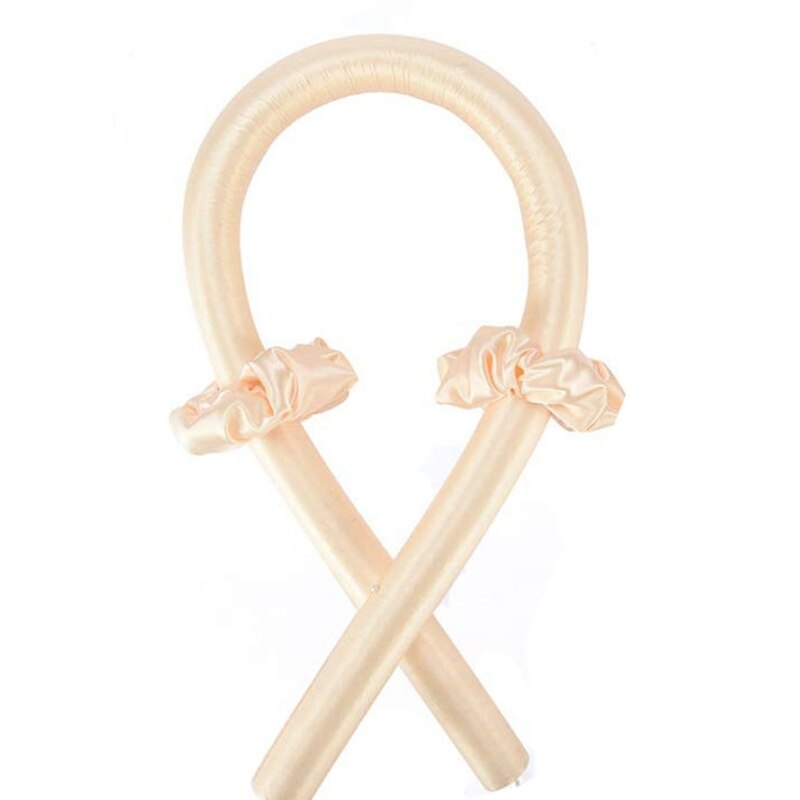 Heatless Curling Rod Headband,No Heat Curls Silk Ribbon Hair Rollers Sleeping Soft Headband Wave Formers Hair Curlers: Yellow-1