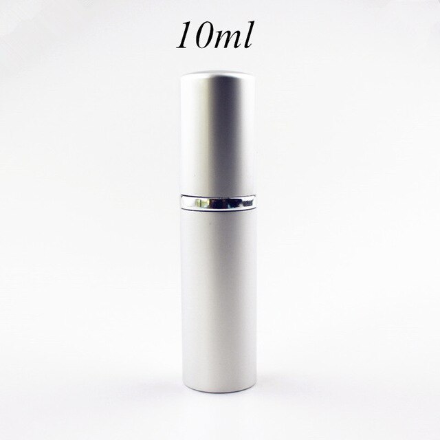 5ml 10ml parfum glazen fles reis aluminium spray verstuiver lege metalen parfum verstuiver draagbare: Zilver -10ml