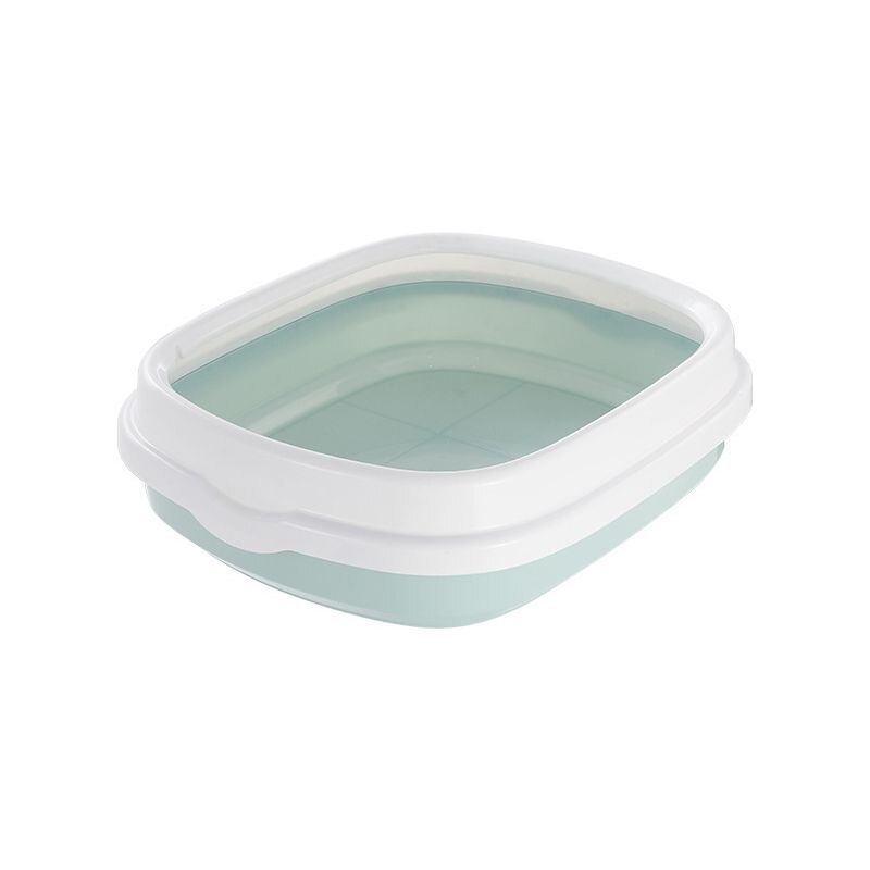 Top Entry Durable Semi-Closed Cat Litter Box, Luxury Cat Toilet with Litter Shovel,Indoor Kitty Plastic Litter Pan: Blue