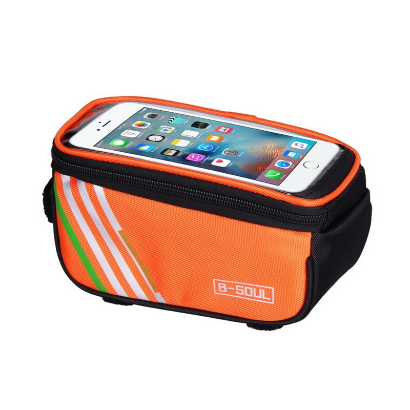 Fiets Tas Waterdicht Frame Tas - Telefoonhouder - Mountainbike Accessoires: Oranje
