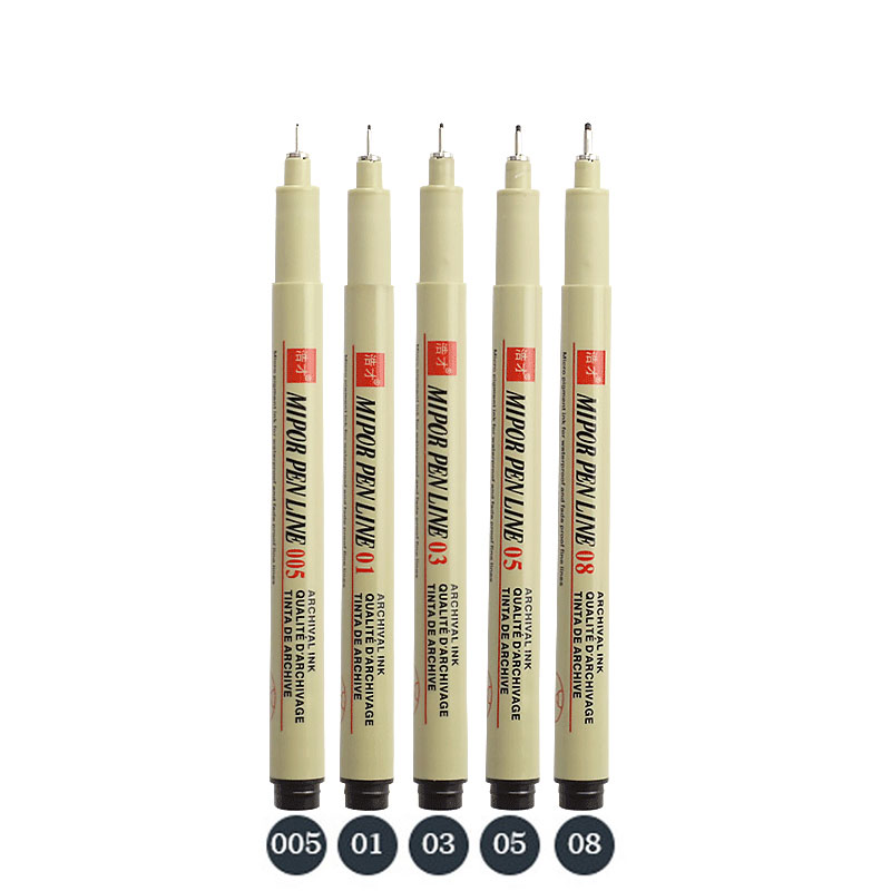 Pigment Liner Micron Pen Waterproof Art Markers brush pen Hand-Drawn Manga Sketch Needle Fineline Pen Supplies Stationery