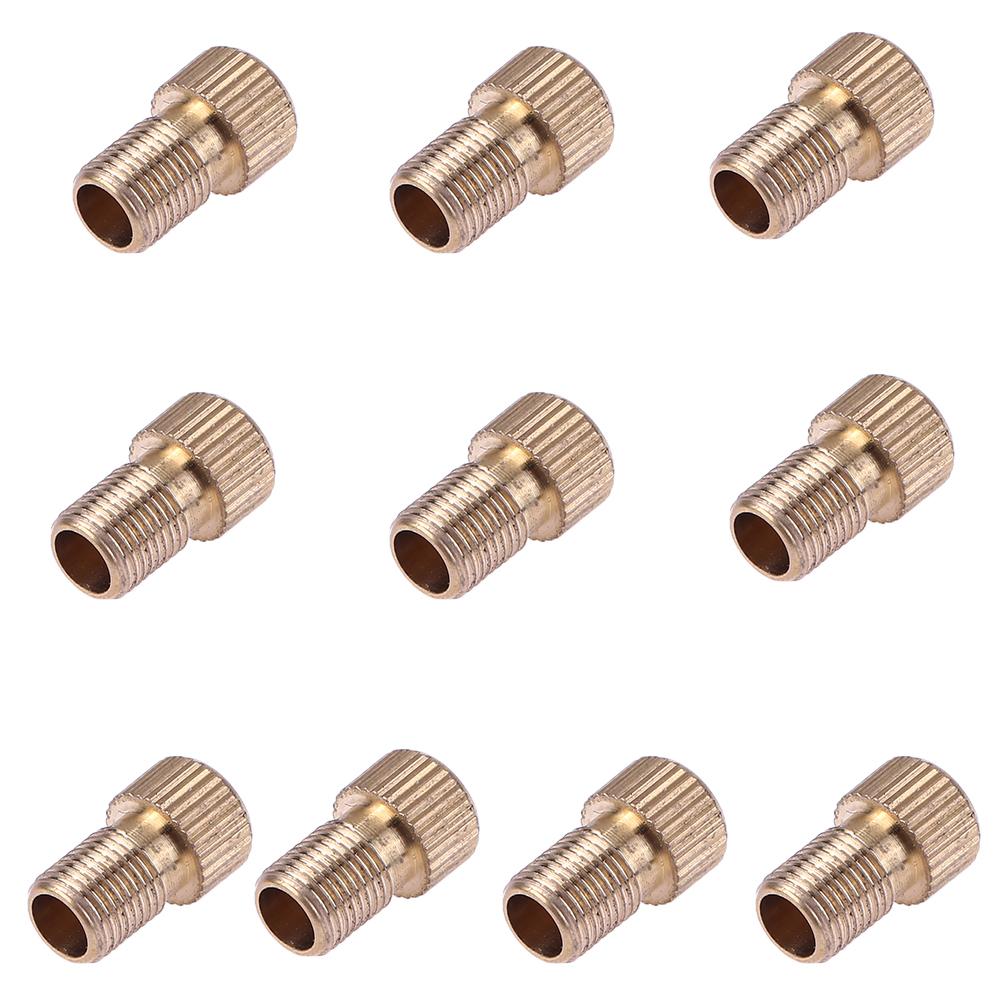 1/2/5/10pcs Bicycle Pump Tire Valve Adapter Convert Aluminum Alloy Tire Bike Air Valve Adaptor Wheels Nozzle Cycling Accessories: 10Pcs