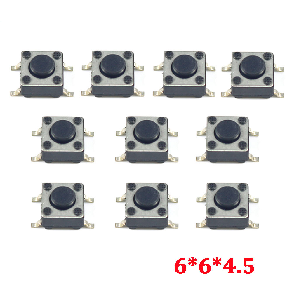 10-100 Uds interruptor de botón 6*6*4,5/6*6*6,5 interruptor táctil 6x6x4,5/6x6x6,5 SMD SMT altura es 4,5mm 6,5mm: 4XL / Beige