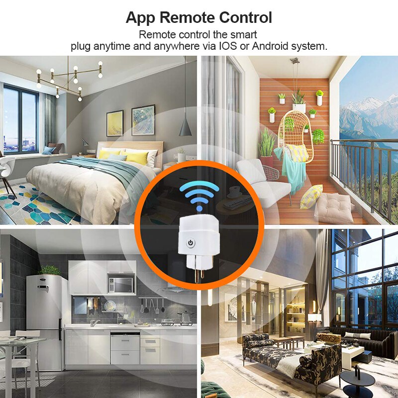 16A Wifi Smart Plug Stopcontact Afstandsbediening Monitor Power Tuya Thuis Apparaten Werkt Met Alexa Google Thuis