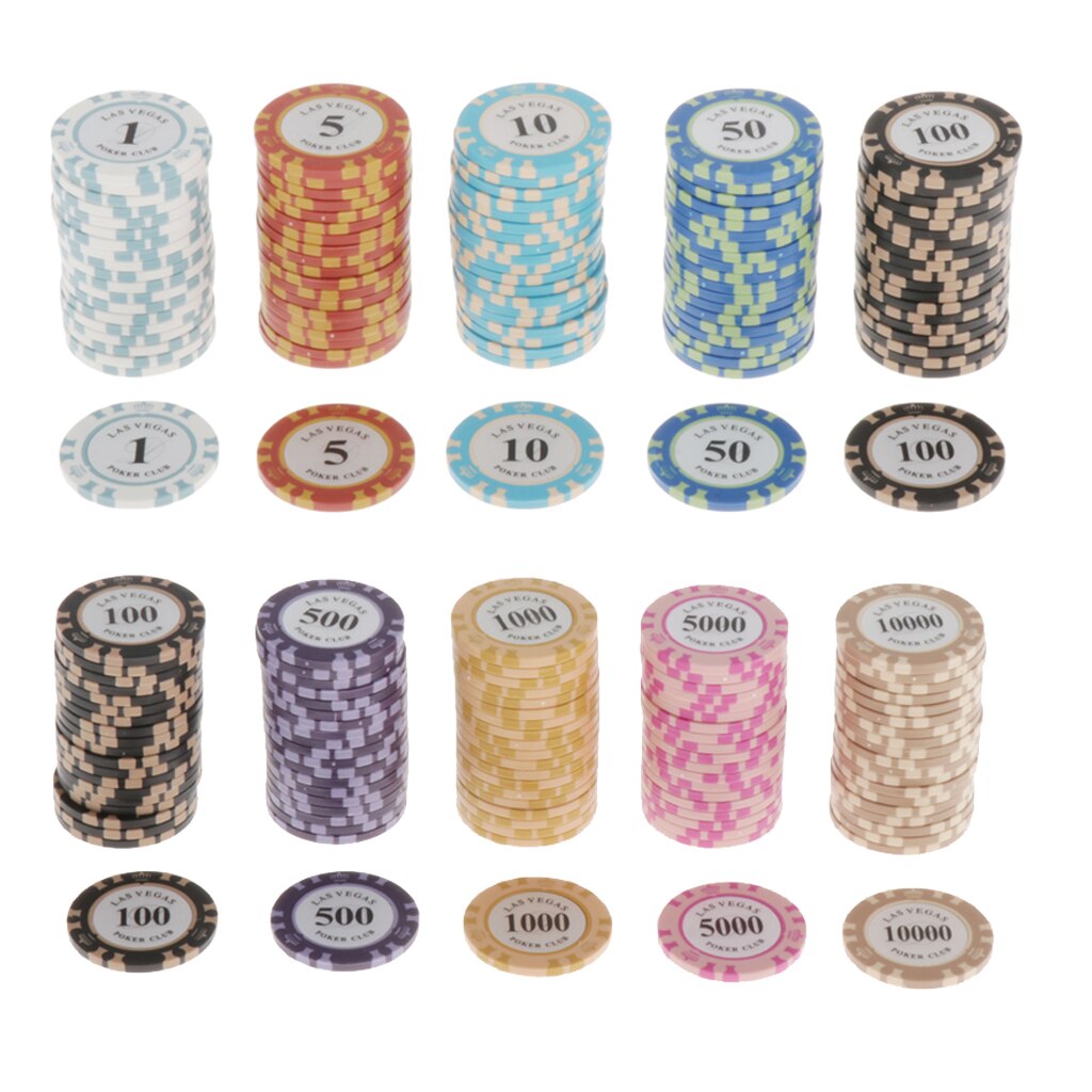 100Pc Professionele Casino Poker Set Klei Composiet Chips Voor Speelkaarten Texas Hold&#39;em Blackjack &amp; Casino Games Las Vegas