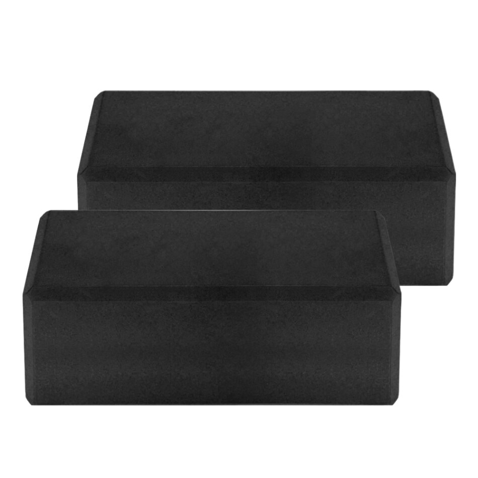 Yoga Block Set Pilates Fitness EVA Yoga Blocks Latex-free Non-slip for Exercise Workout Fitness Training Block Yoga Pilates: Black 2 pcs