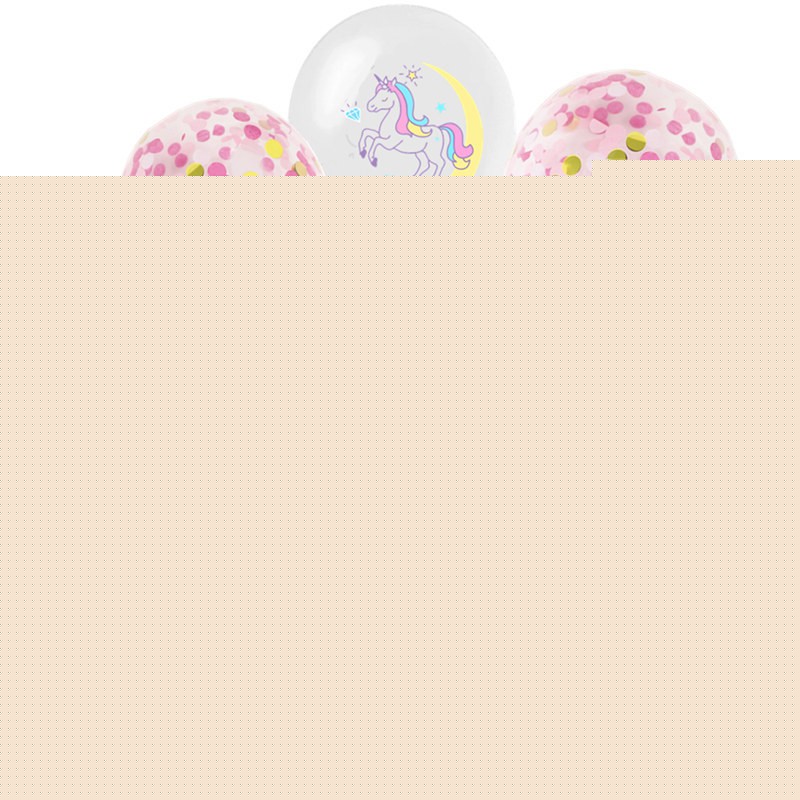 Set van 10 stuks 12 inch eenhoorn confetti ballonnen voor verjaardagsfeestjes, bruiloften, babyshowers en gender reveal eenhoorn feestbenodigdheden.: 5 witte 5 pailletten